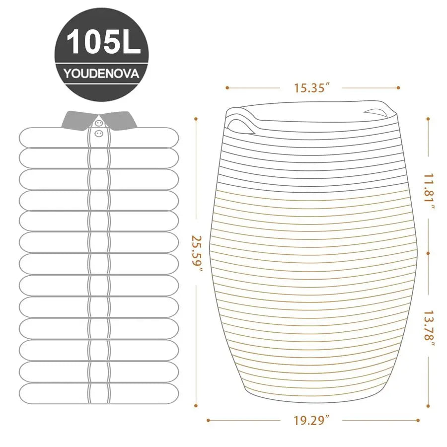 Rope Laundry Hamper Collapsible Basket