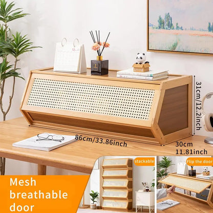 Bamboo Storage Cabinet Cupboard Organizer