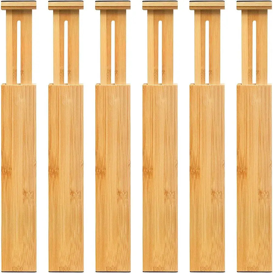 Adjustable Bamboo Drawer Dividers, Expandable Drawer Organizer