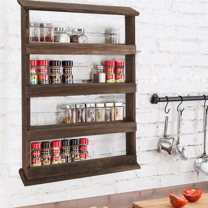 4-Tier Spice Rack Hanging Jars Stand Organizer