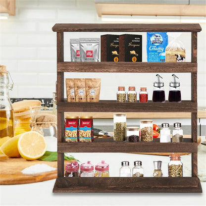 4-Tier Spice Rack Hanging Jars Stand Organizer