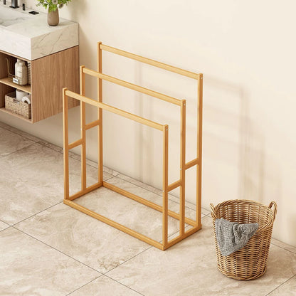 Wooden Vertical Towel Rack with 3 Hanging Crossbars