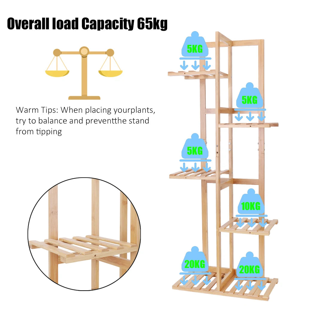 Vertically Bamboo Flower Shelf Rack Plant Stand