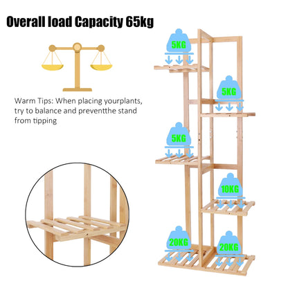 Vertically Bamboo Flower Shelf Rack Plant Stand
