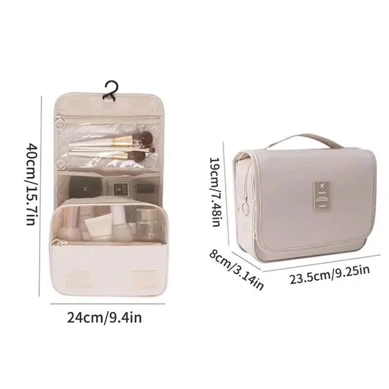 Hanging Makeup Foldable Compartment Travel Case
