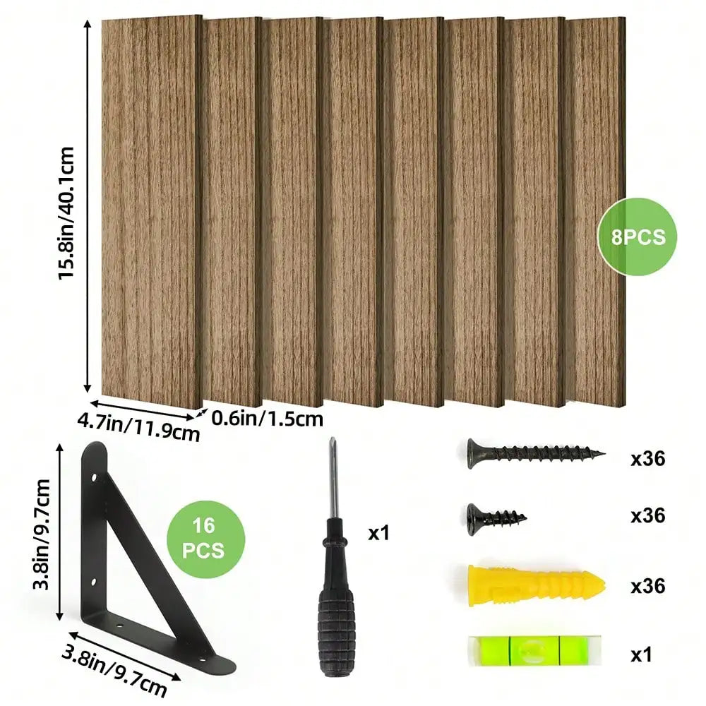 8pcs Floating Shelves Rustic Wood Wall Shelves