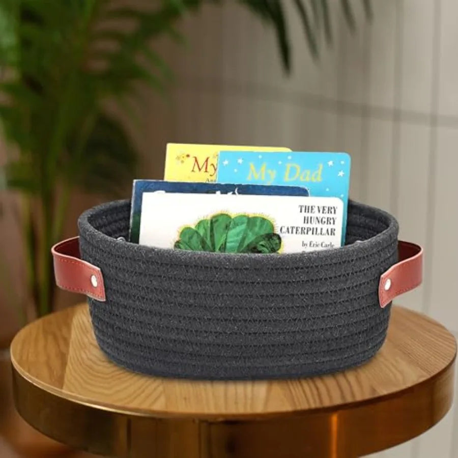 Small Woven Mini Cotton Rope Storage Basket