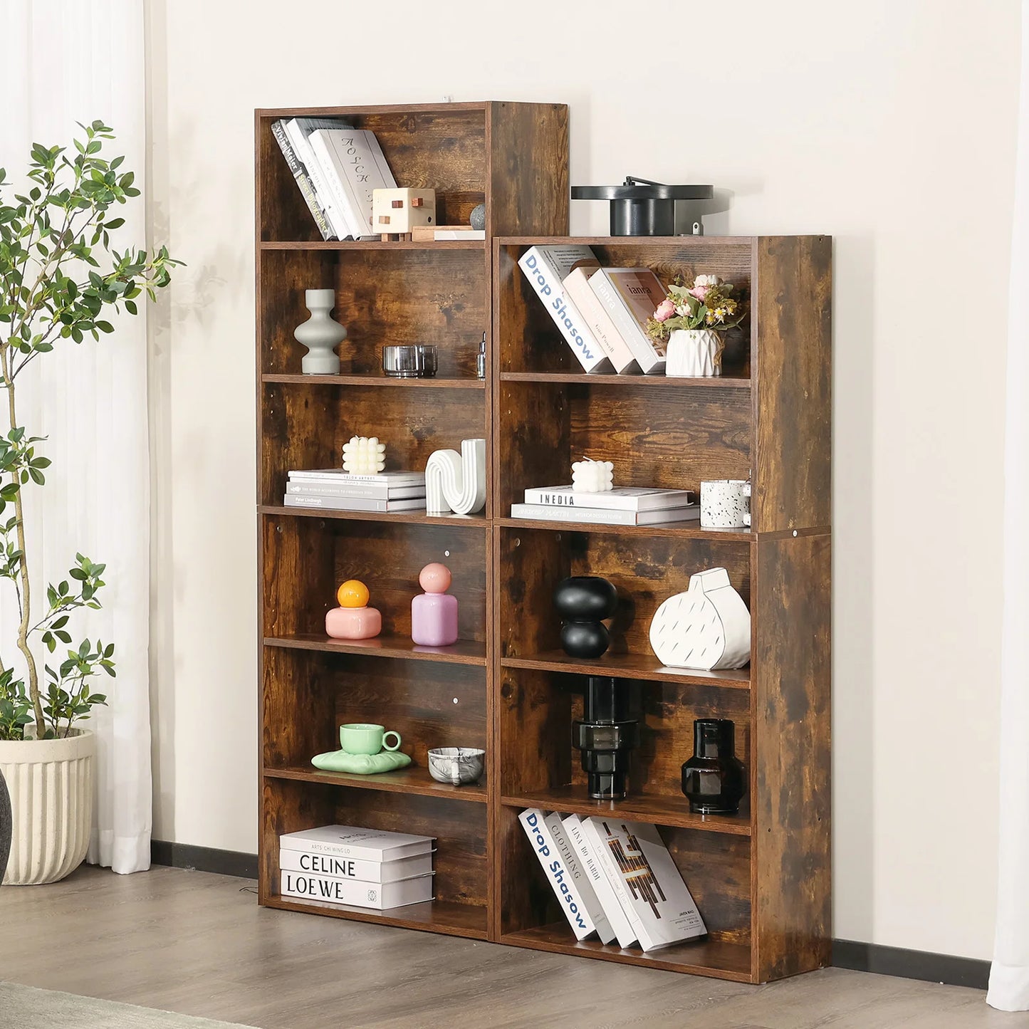 6 Tier Floor Standing Open Bookshelf