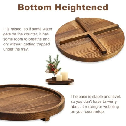 Round Decorative Wooden Tray