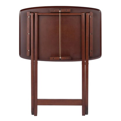 Solid Wood  2-Pc Snack Table Set Walnut
