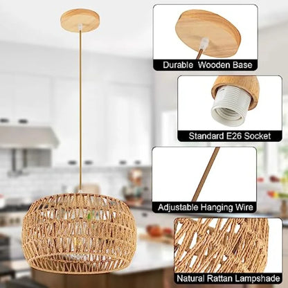 Rattan Pendant Light Fixture Ceiling Bohemian Chandelier