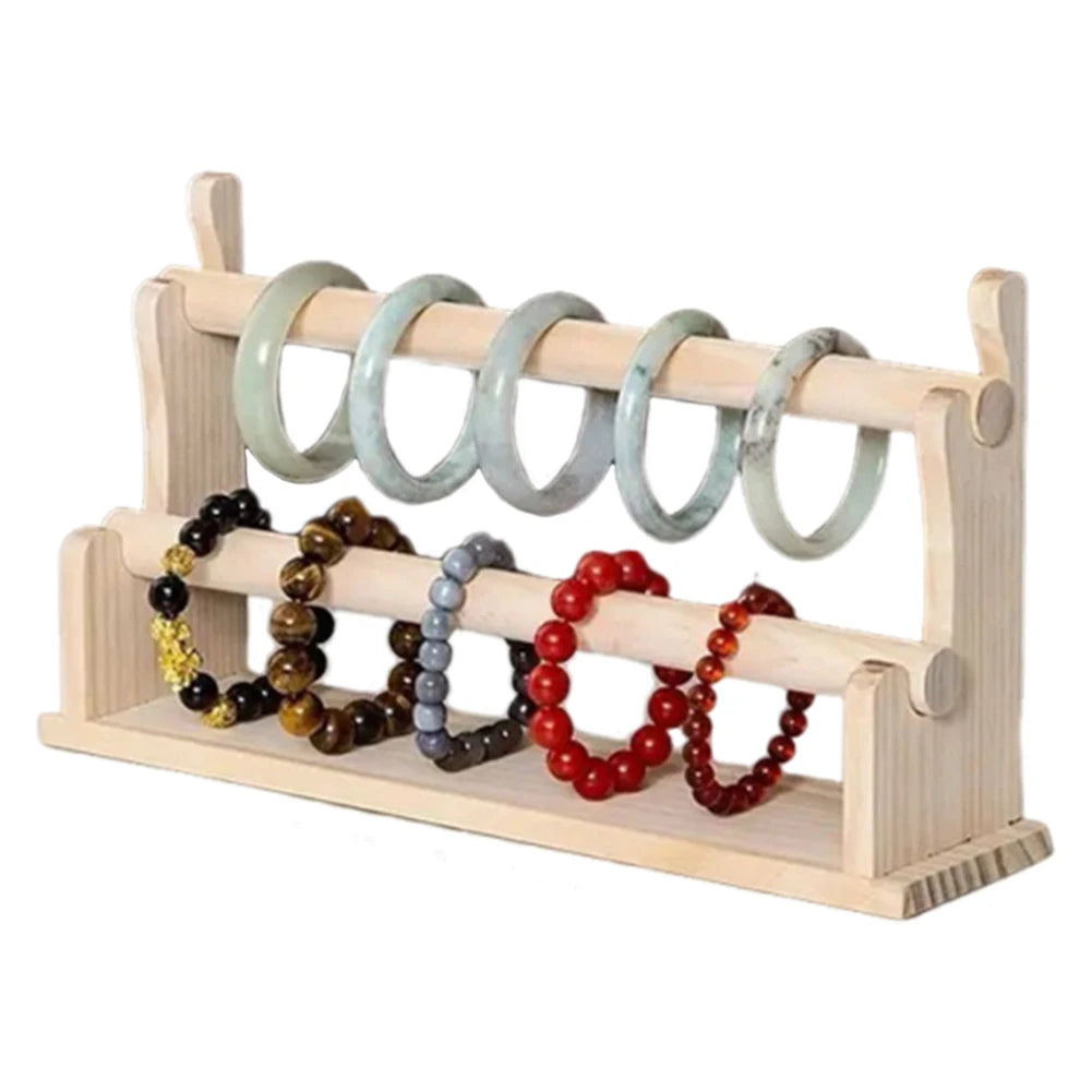 Wood Bracelet Display Stand Multi-Layer Organizer
