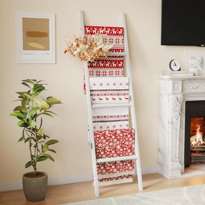 Bamboo Towel Rack 6-Tier Blanket Ladder