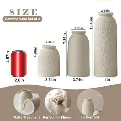 3 Pieces Large Decorative Ceramic Vase Set