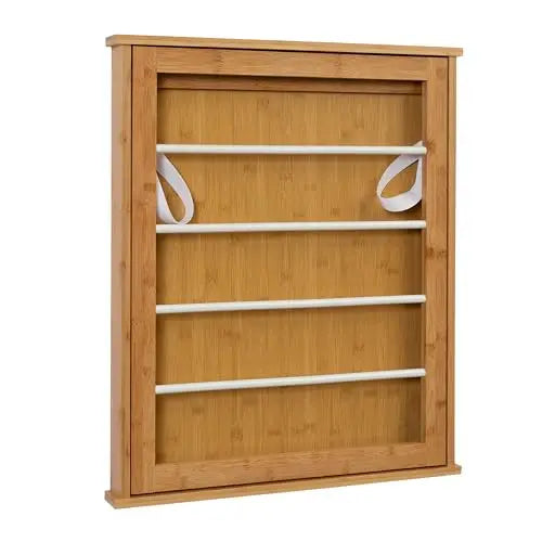Bamboo Folding Door-Mounted Laundry Drying Rack