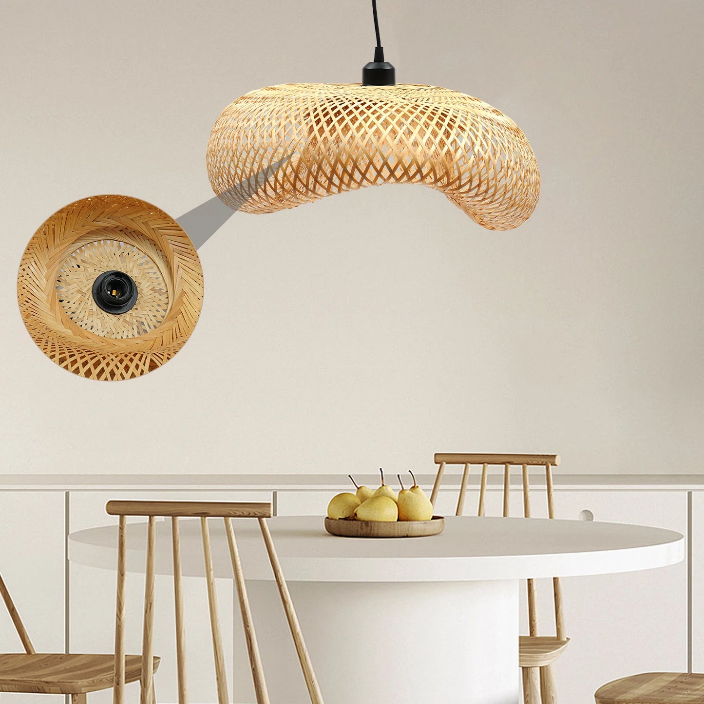 Bamboo Wicker Rattan Hanging Ceiling Lamp