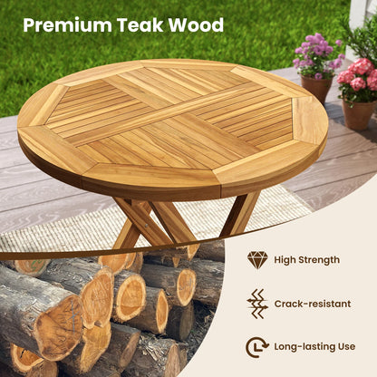 Patio Teak Wood Round Side Table