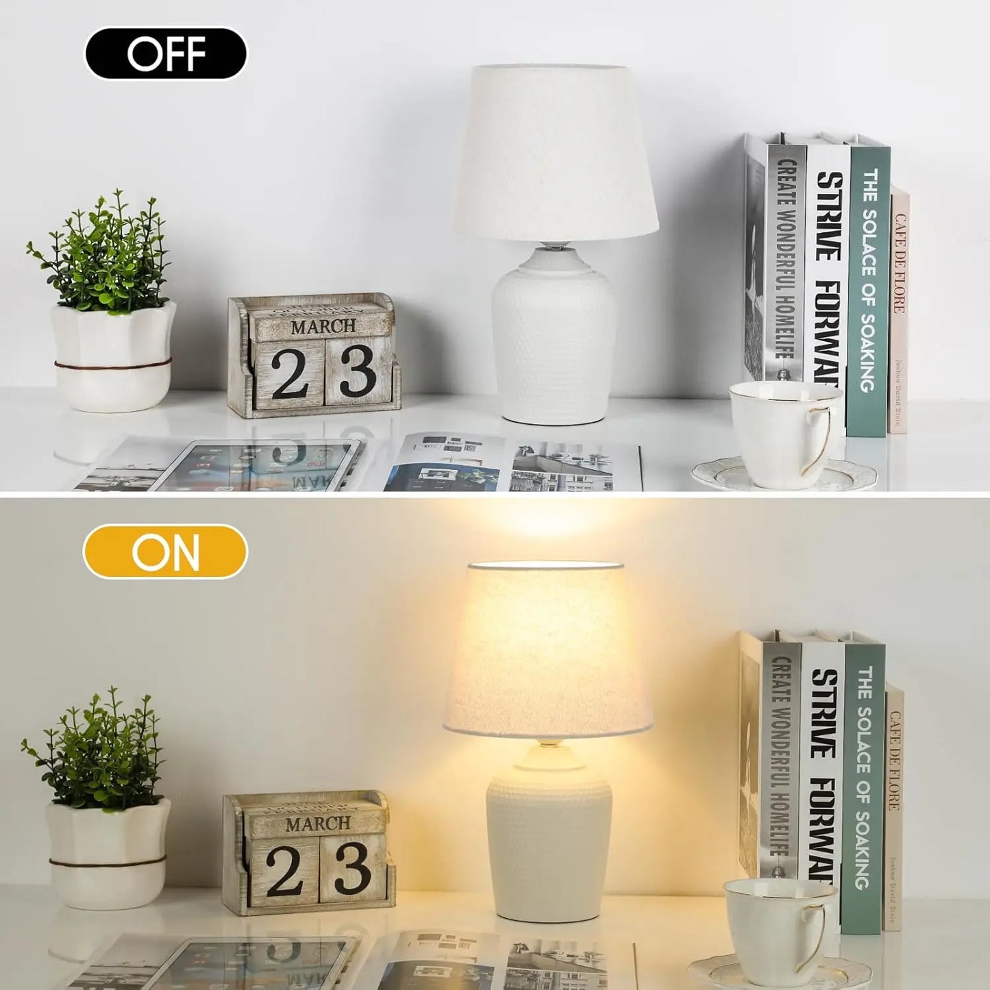 2 Small Table Lamps for Bedroom