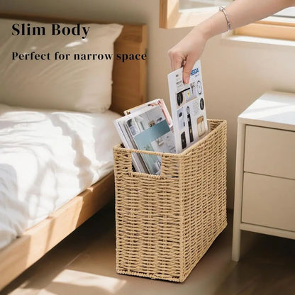 15'' x 6'' x 11'' Book Basket with Built-in Handles
