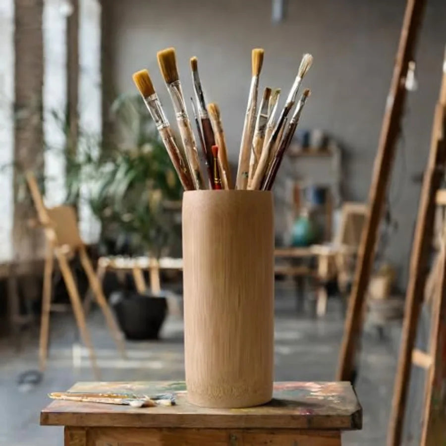 Bamboo Flower Vase/Holder Carbonized Brown