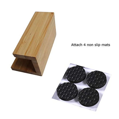2 Pack Bamboo Wood Desktop Business Card Holder