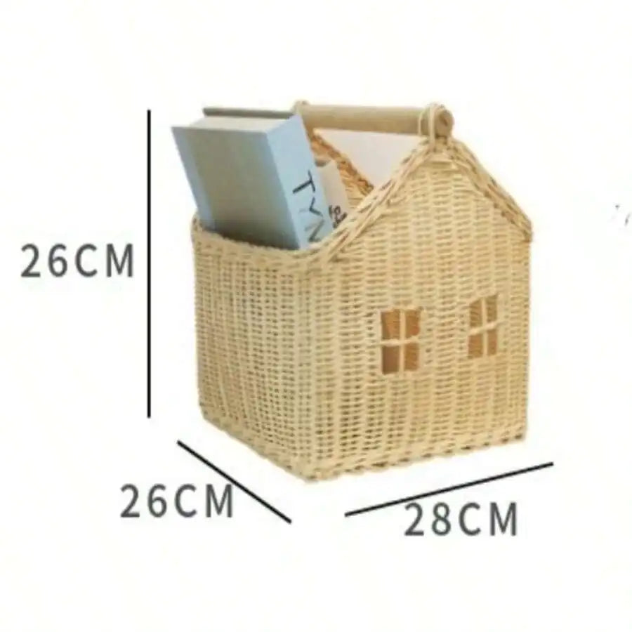 Home Flower Basket Handmade Vine Weaving Desktop Organizer