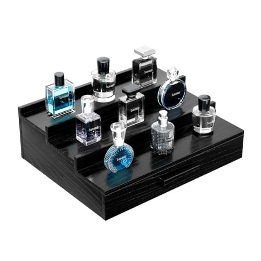 Solid Walnut Cologne Organizer Display Shelf
