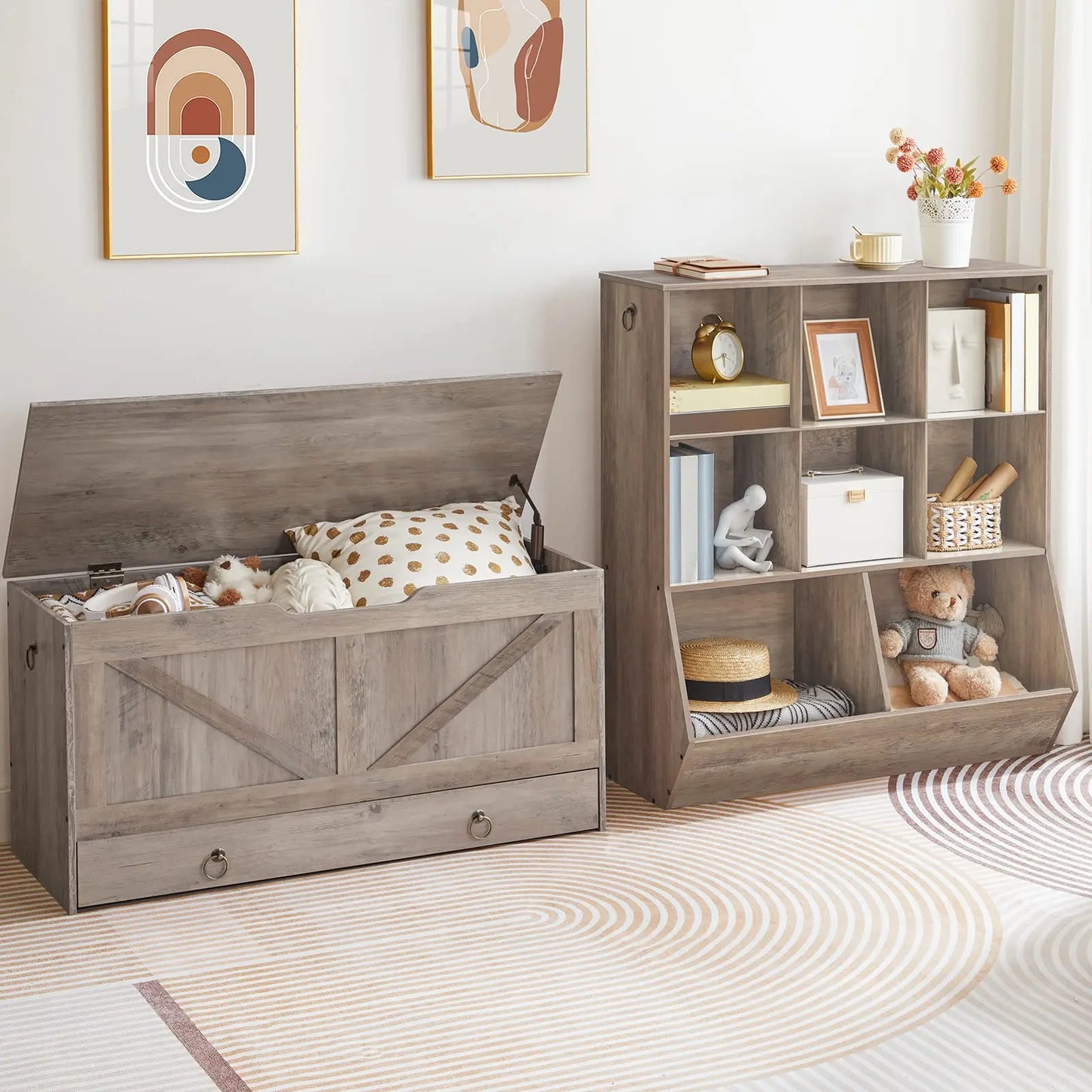 8 Compartment Open Shelf Storage Cabinet