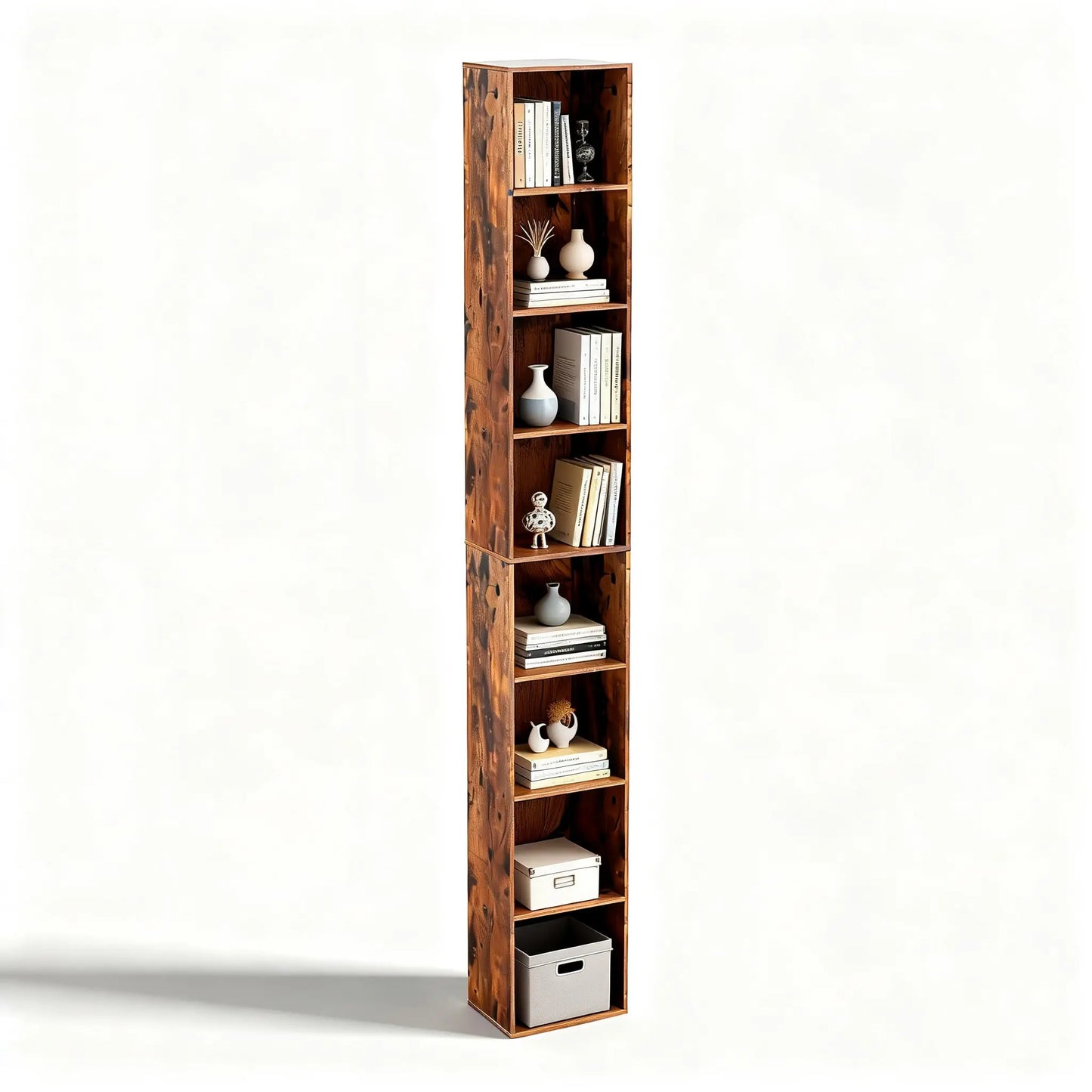 6-Tier Tall Cube Bookshelf Modern Storage Organizer