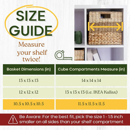 11 Inch Foldable Wicker Storage Bins Set of 4