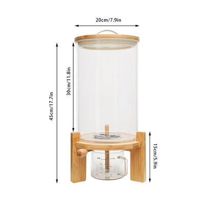 Stainless Steel Glass Dispenser with Measuring Cup