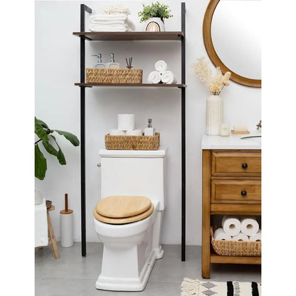 Basket Toilet Paper Wicker Storage Built-in Handles