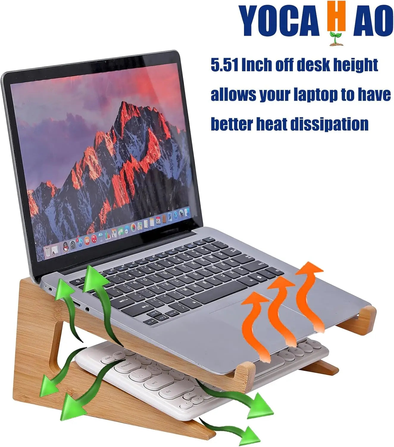 Wooden Laptop Stand Vertical for 13-18.6in