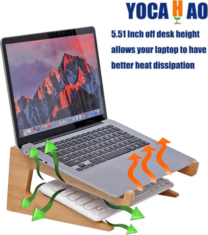 Wooden Laptop Stand Vertical for 13-18.6in