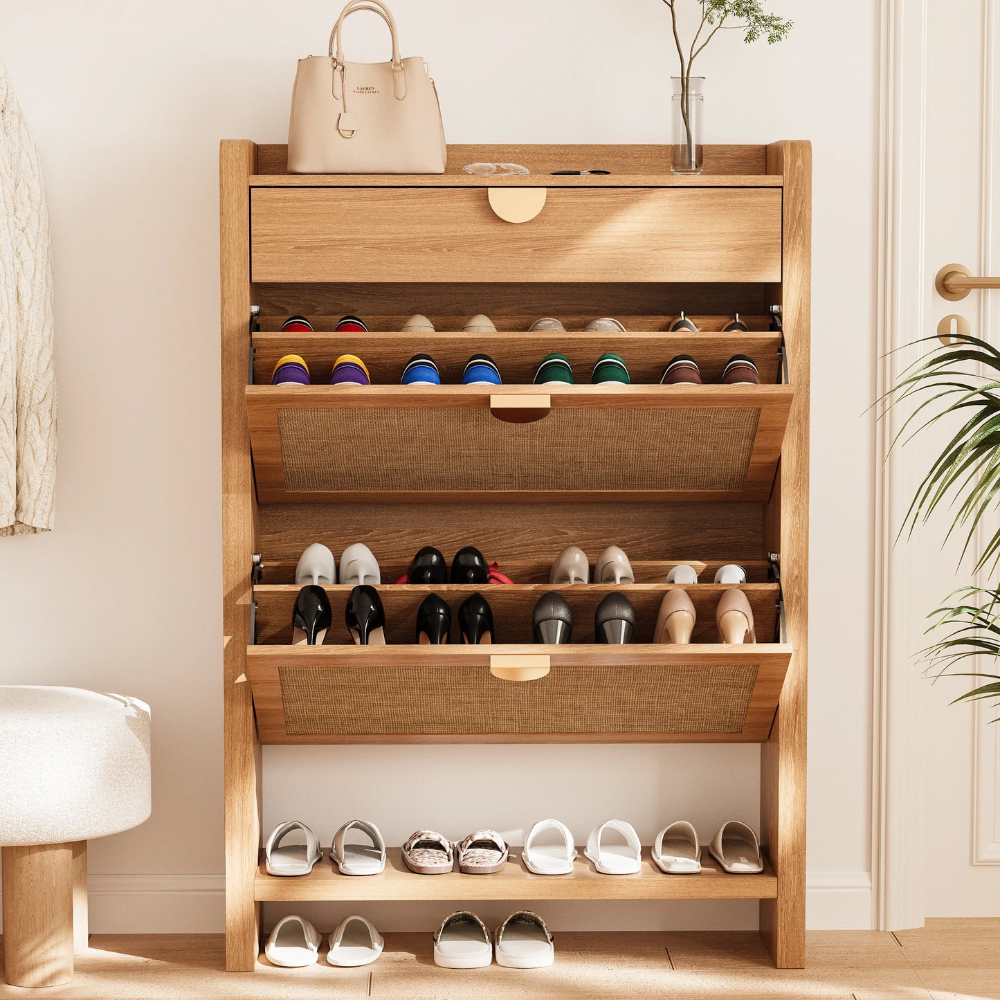 Shoe Cabinet with 2 Flip Drawers