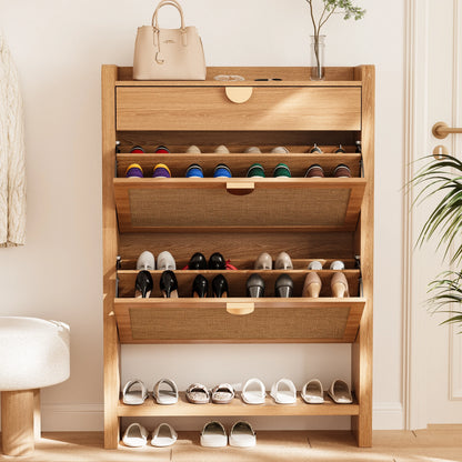 Shoe Cabinet with 2 Flip Drawers