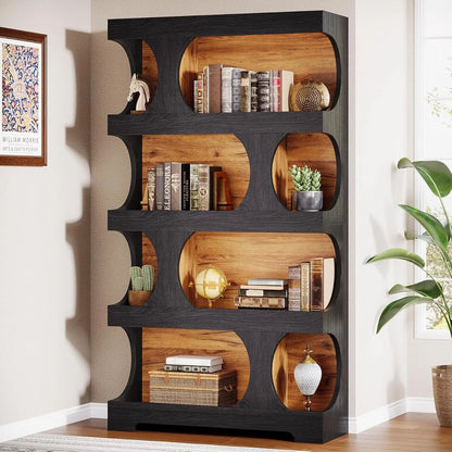 Modern Asymmetrical Bookshelf Freestanding Display Shelf