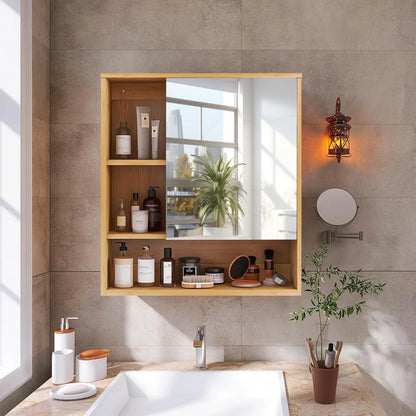 Bathroom Cabinet with Mirror Wall