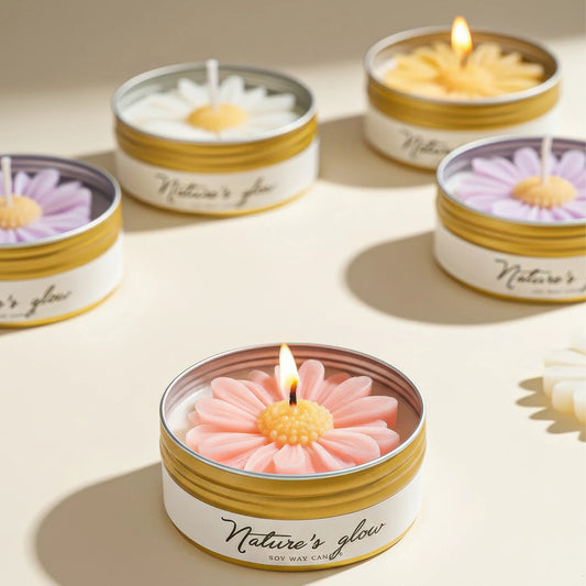 Handmade Soy Wax Flower Candle Tin
