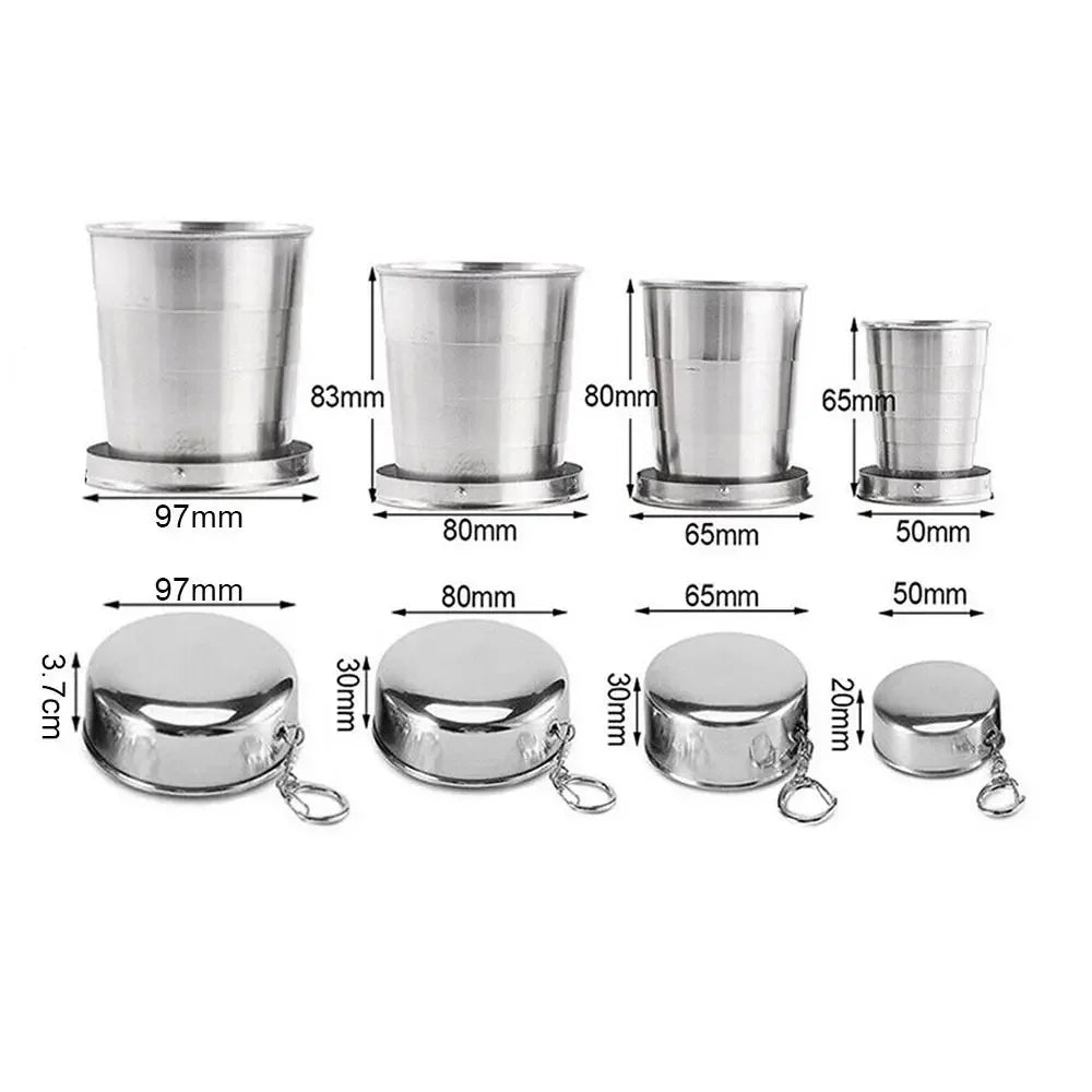 1PC Stainless Steel Folding Cup