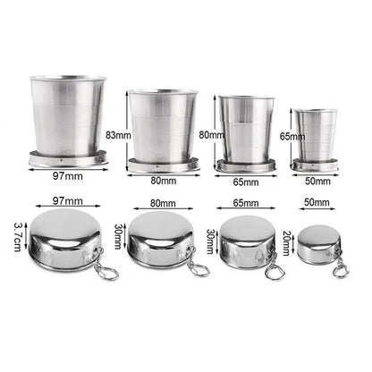 1PC Stainless Steel Folding Cup