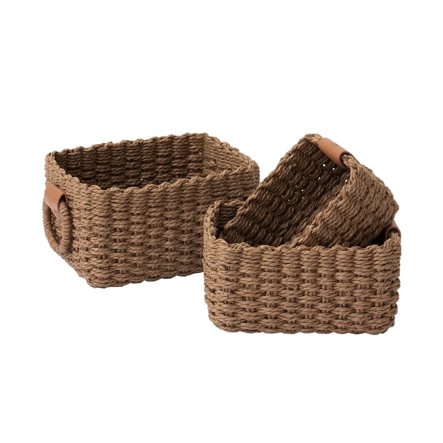 Decorative Square Basket Organizer Set of 3