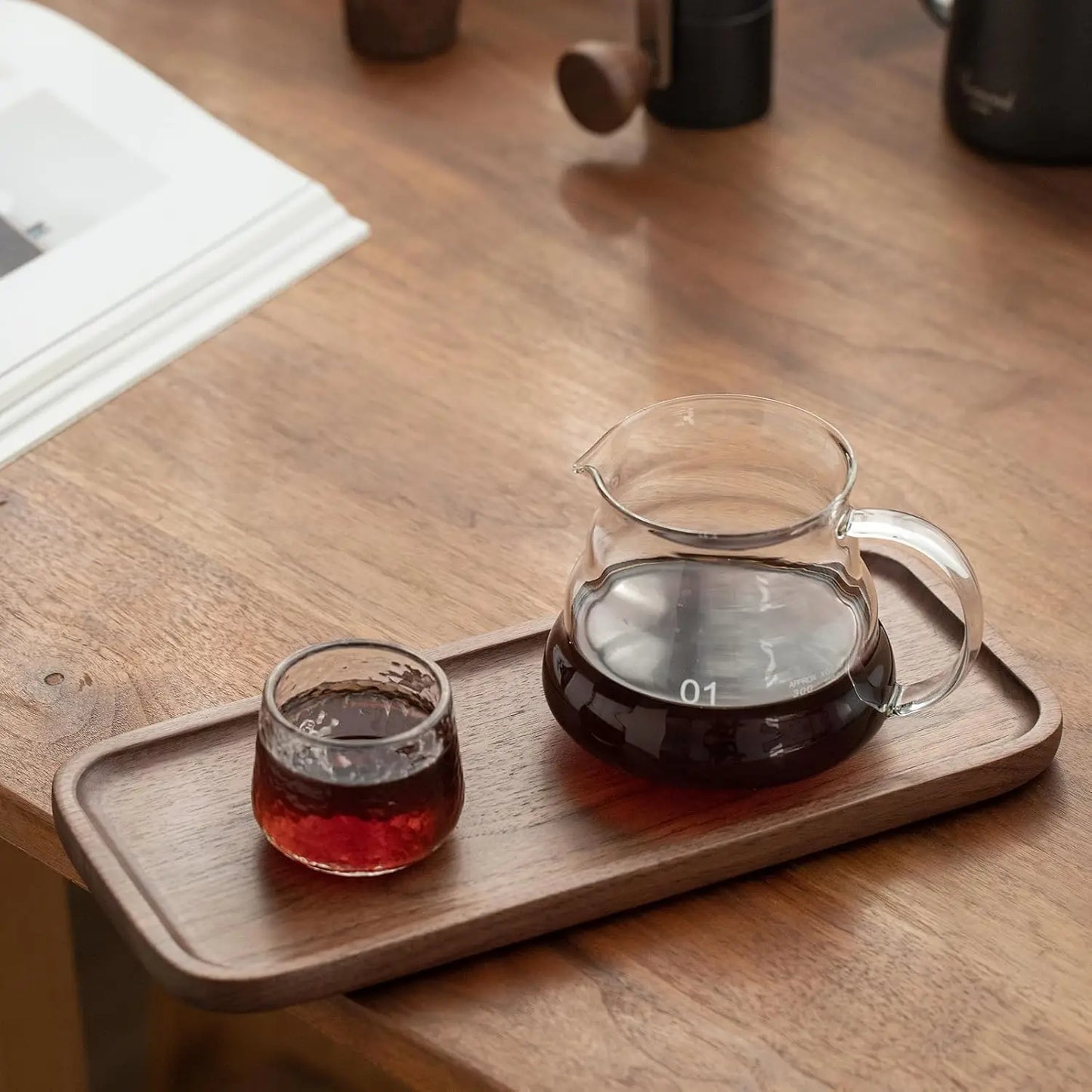 Walnut Wood Serving Tray Set of 2,