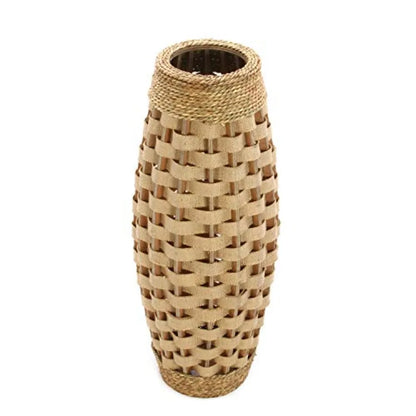 Tall Bamboo Wood Floor Vase 26" High