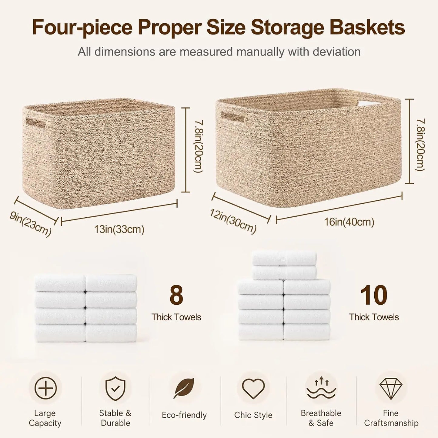 4 Pack Storage Baskets for Organizing
