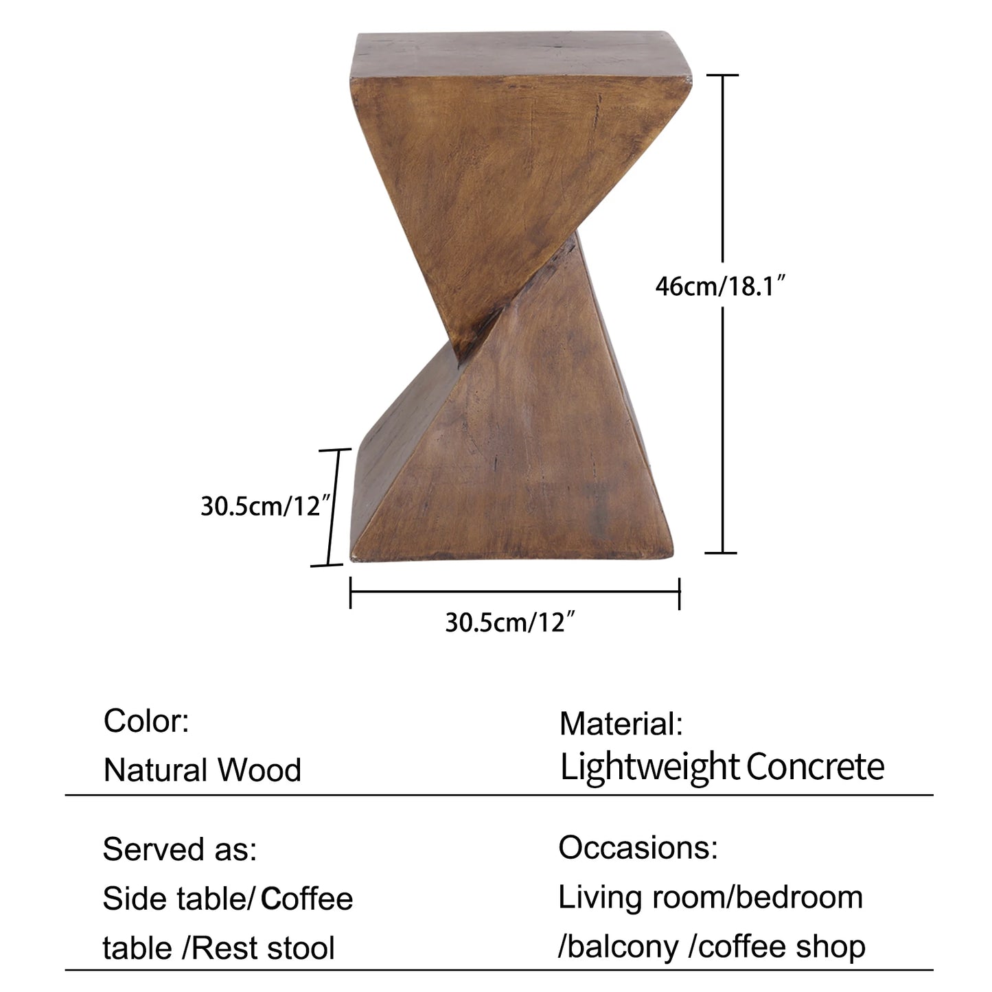 Modern Geometry Side Table for Indoor and Outdoor