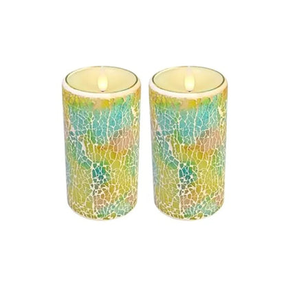 Glass Flameless  Candles Flickering with Remote Timer