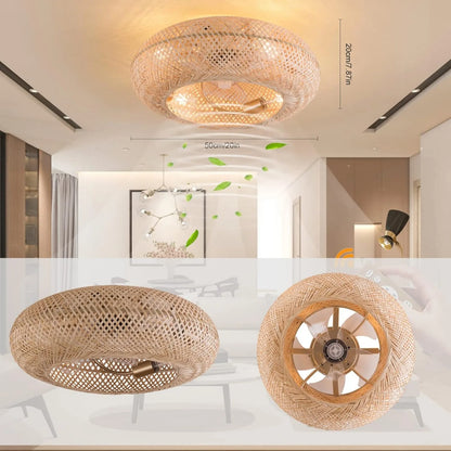 Boho Ceiling Bamboo Fan Decor
