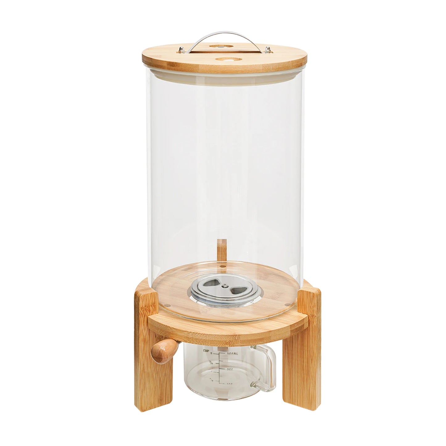 Stainless Steel Glass Dispenser with Measuring Cup