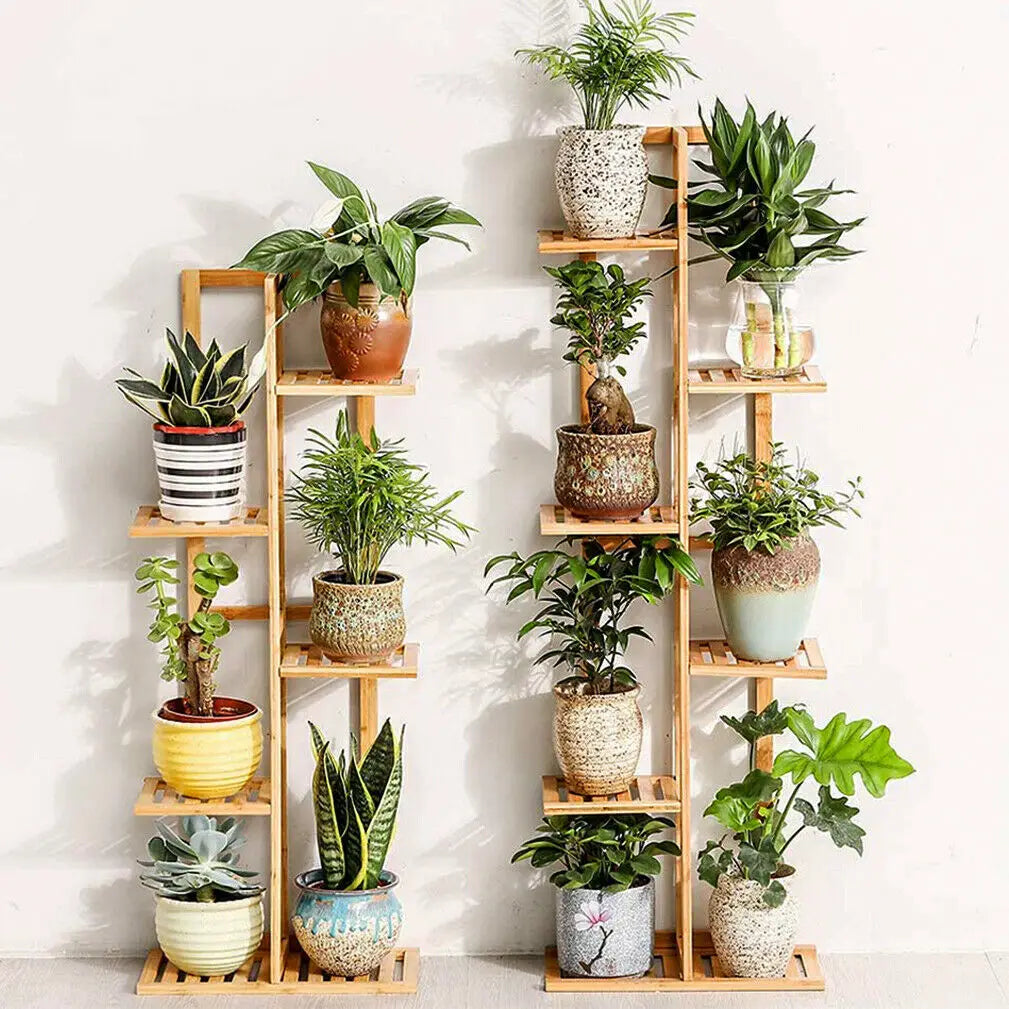 Vertically Bamboo Flower Shelf Rack Plant Stand